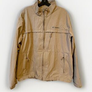 Columbia Loma Vista Full Zip Men's Jacket Khaki Light Weight Windbreaker Size XL